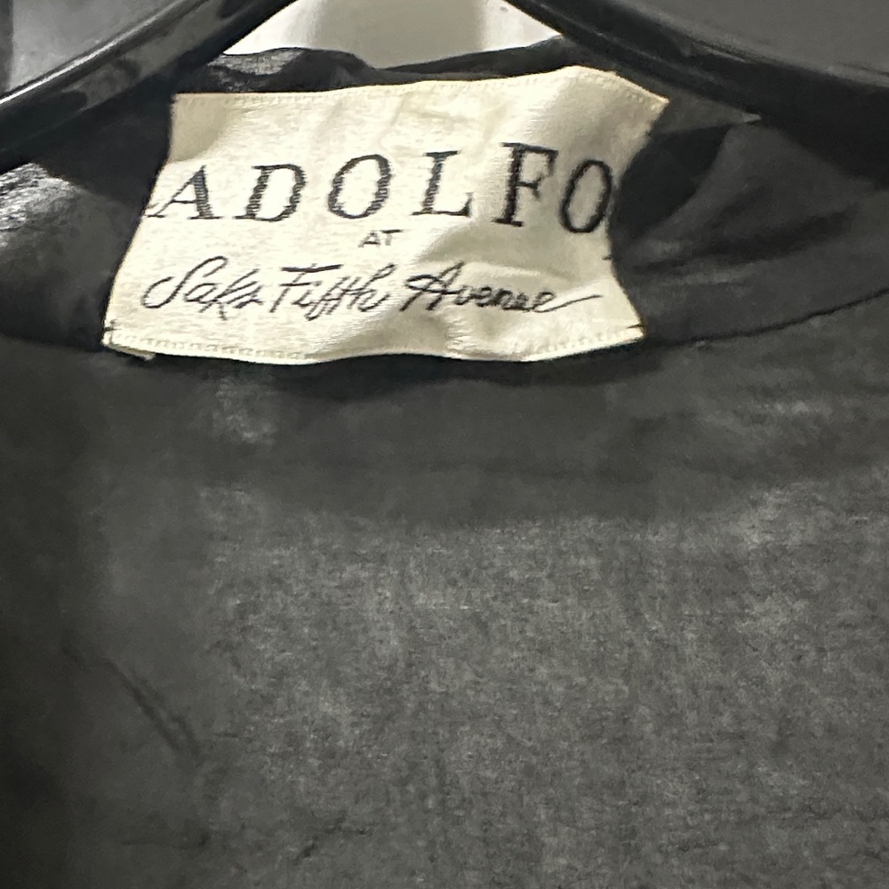 Adolfo Black Satin-Look Jacket with Label
